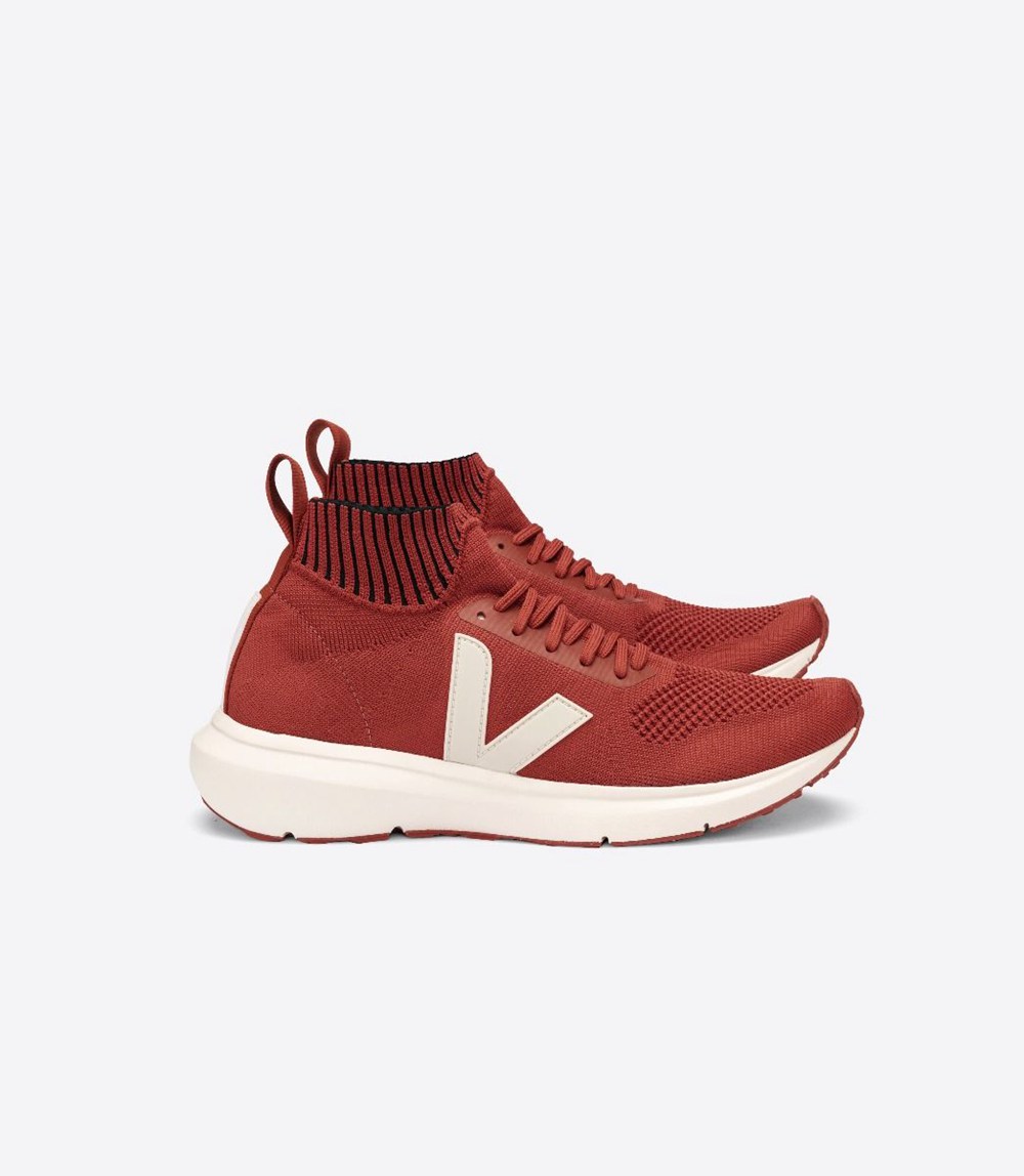 Veja Sneakers Dam - V-Knit X Rick Owens Mid - Röda - 147598-XQH